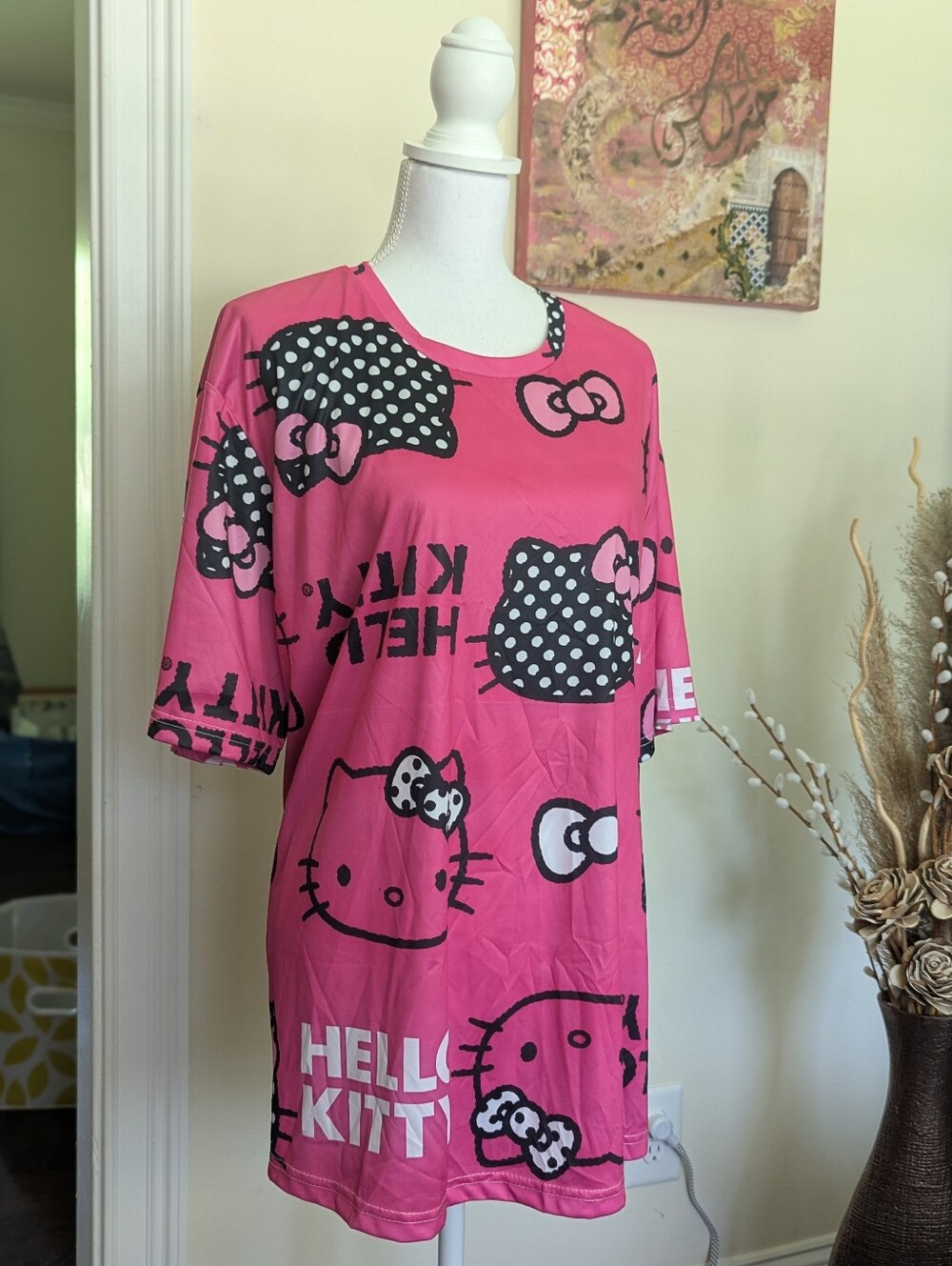 Plus Size 3X Hello Kitty Pink Loungewear Dress Nightshirt SpandeX
